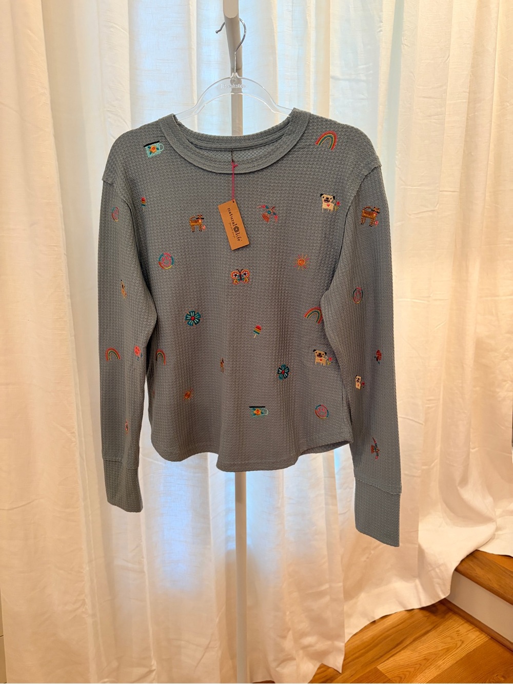 NATURAL LIFE NWT PARKER THERMAL FAVE LITTLE THINGS SHIRT SIZE MEDIUM.